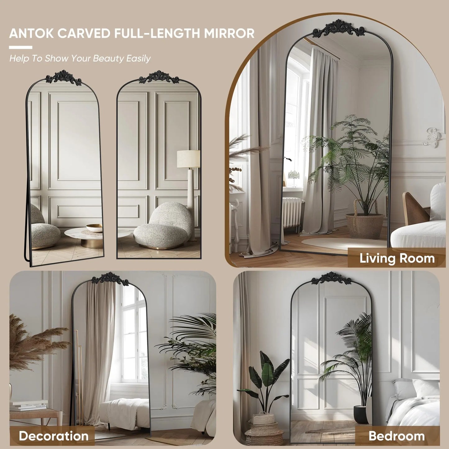 Antok Full Length Floor Mirror For Bedroom And Living Room