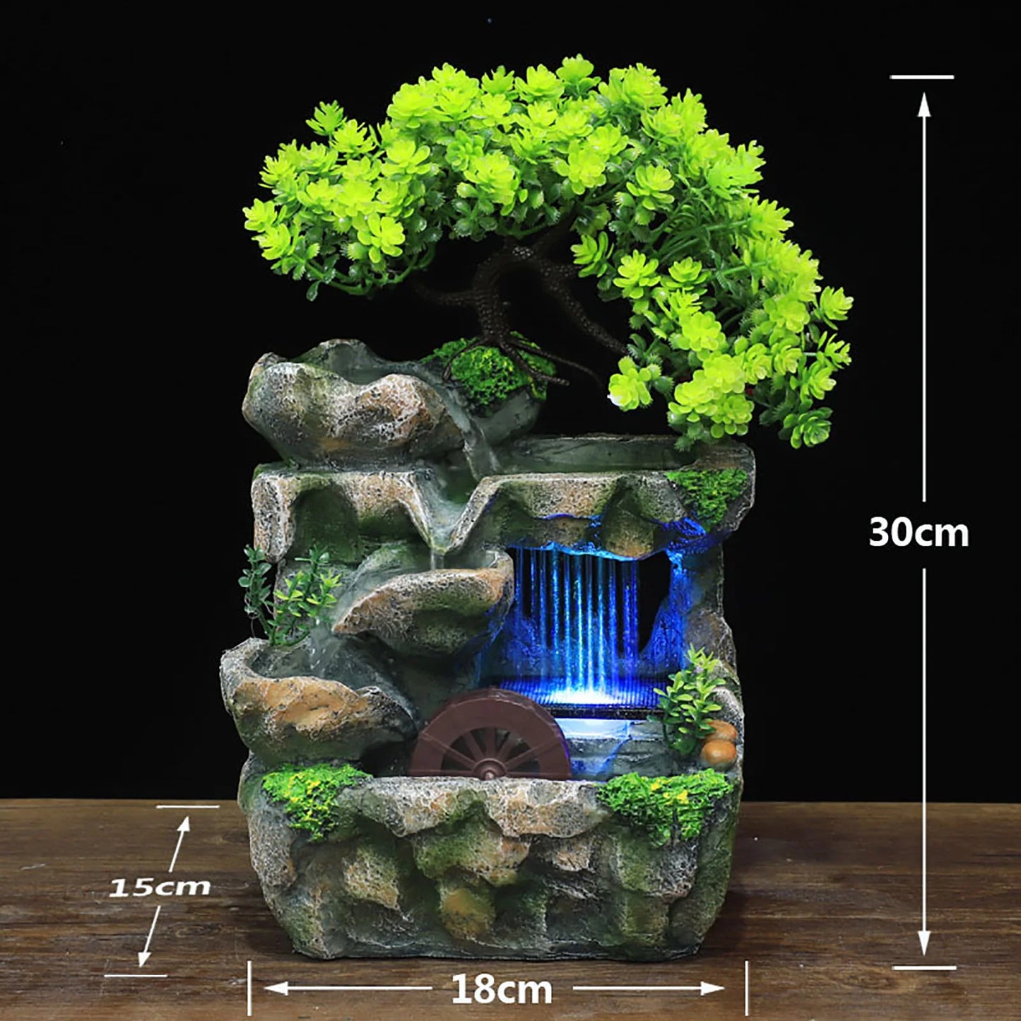 Indoor Tabletop Water Fountain With LED Lighting For Zen Ambiance