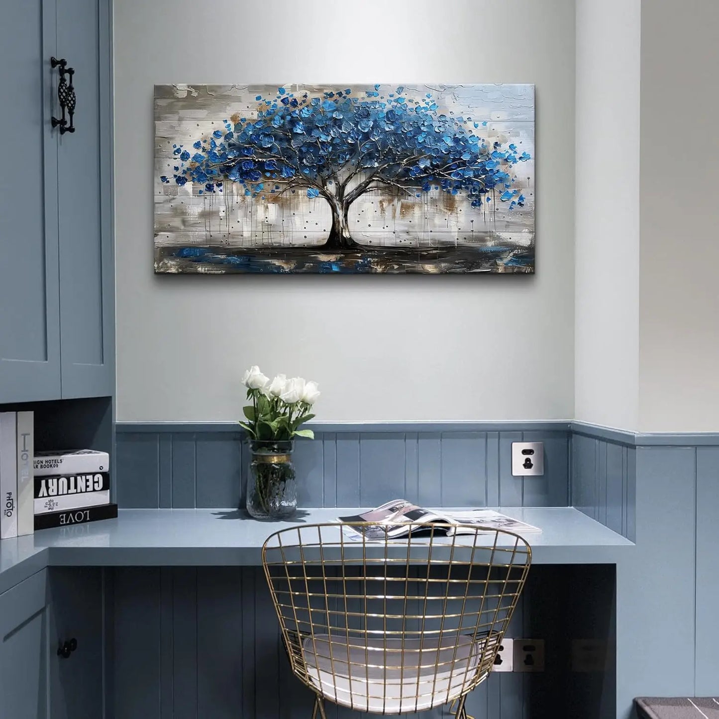 Framed Canvas Wall Art Landscape Tree Panorama Home Decor