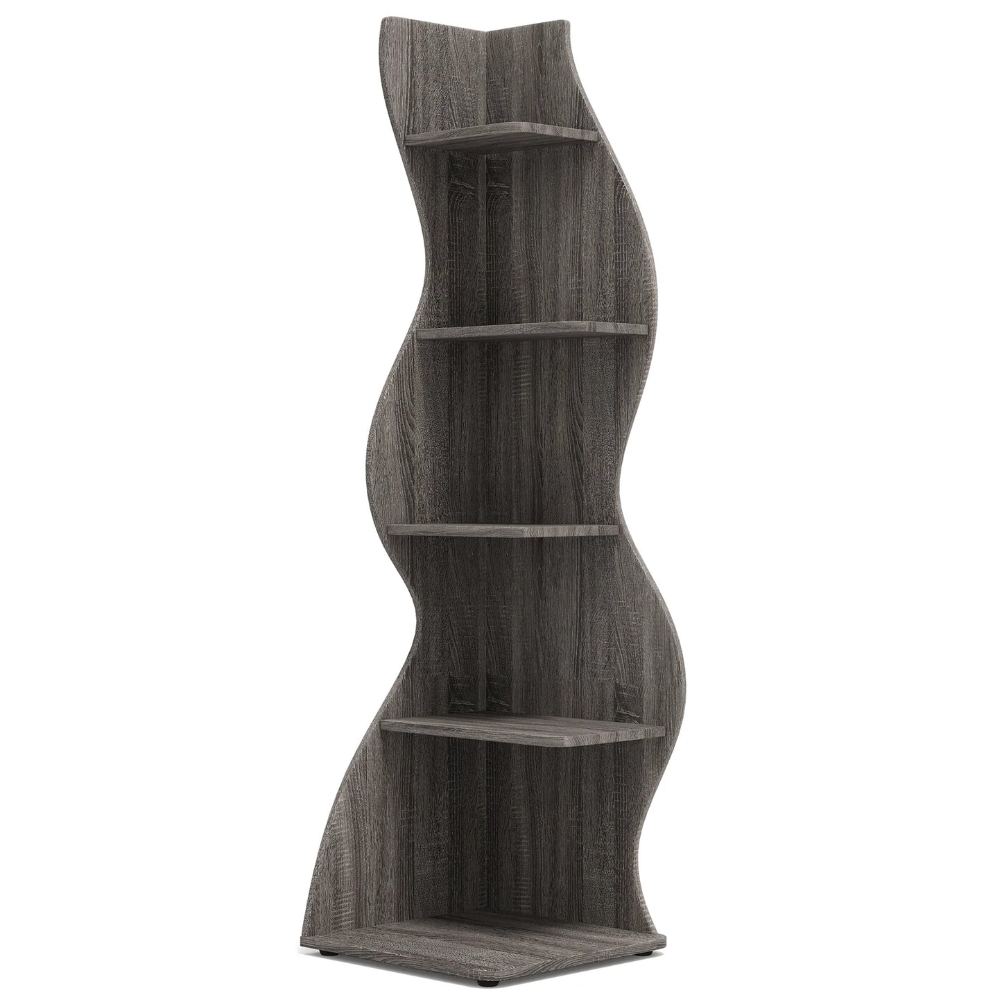 Tribesigns Corner Shelf 5 Tier Wall Bookshelf and Plant Stand