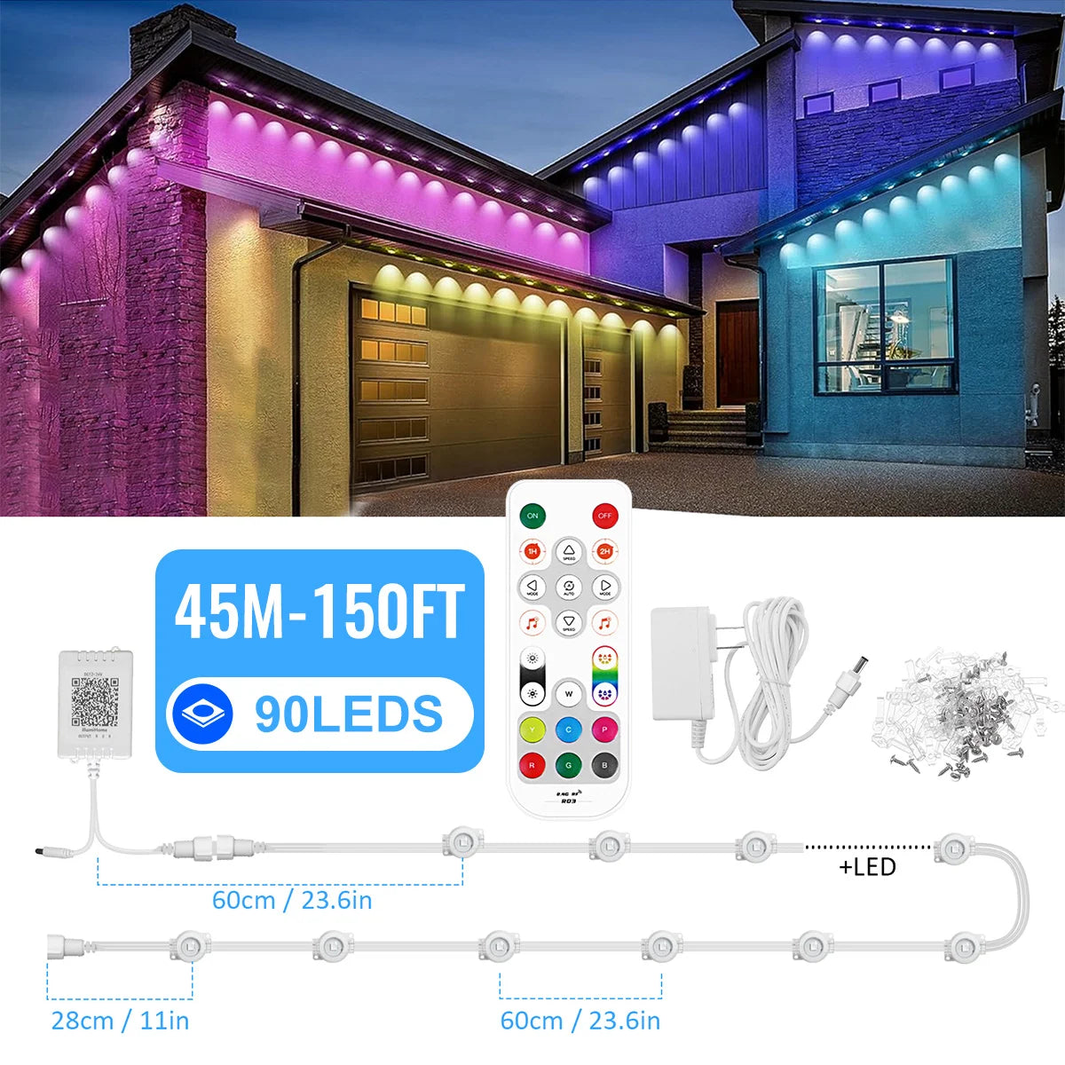 Aiopp Permanent Outdoor Lights Smart RGB Northern Lights