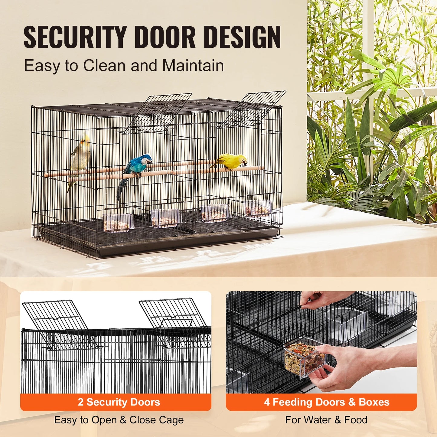 SucceBuy Stackable Divided Bird Cage for Travel Pets