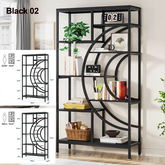 Tribesigns Industrial 5 Tier Etagere Bookcase Freestanding Shelf