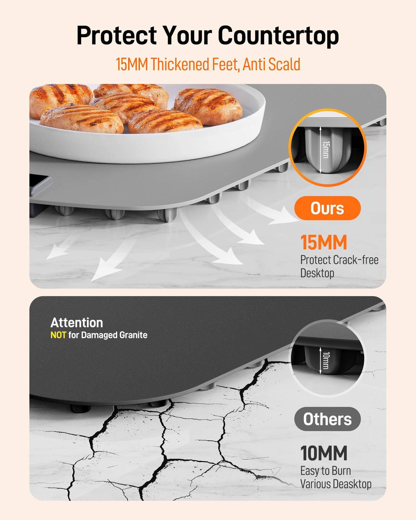 Electric Warming Tray With 8 Temperature Settings And Fast Heating