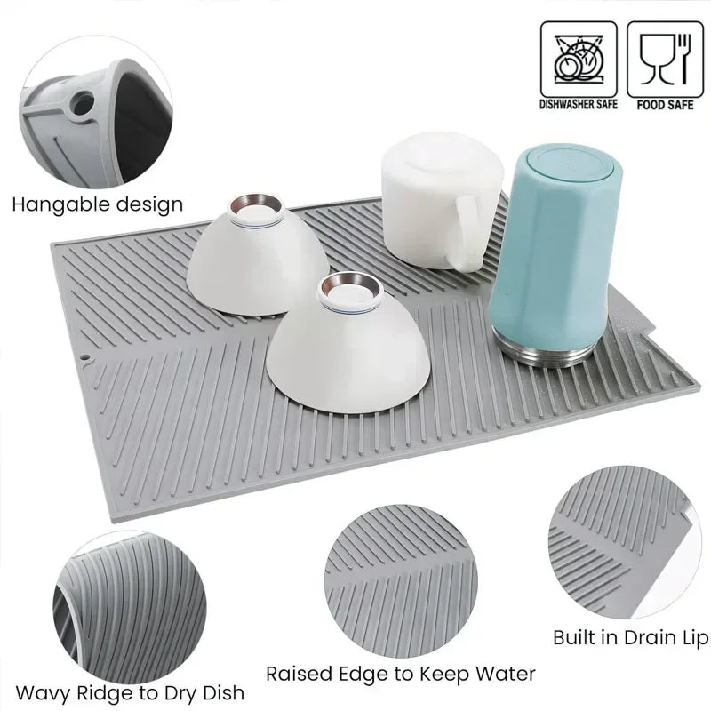 Eco Friendly Silicone Drain Mat For Bar And Kitchen Sink