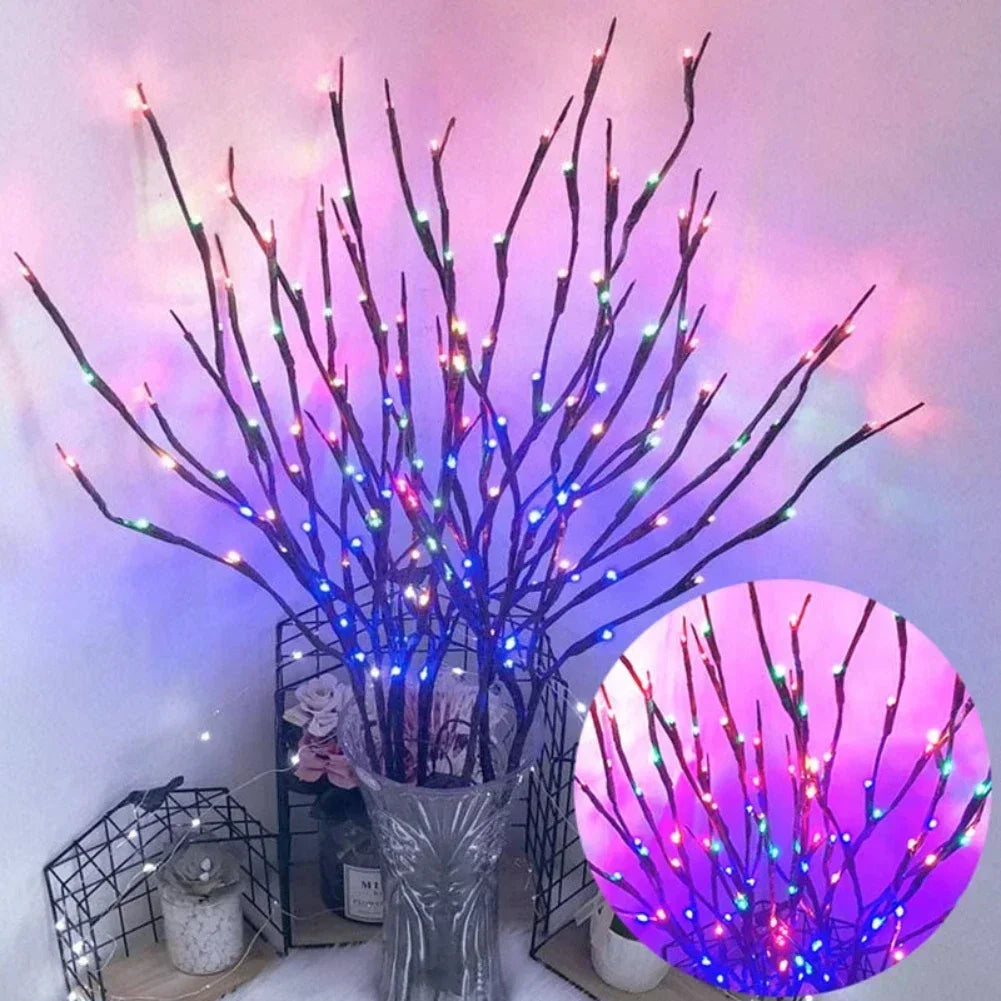 LED White Birch Branch Lights 20 LED Battery Operated Fairy Twig Lamp