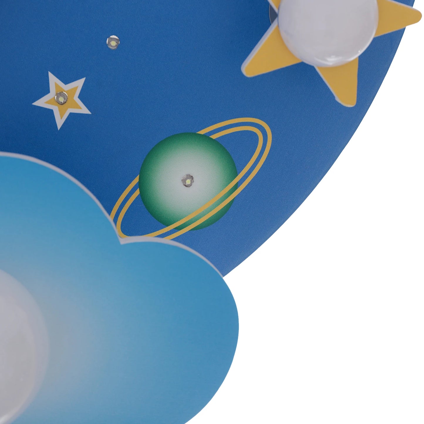 Wood LED Ceiling Light Dimmable Cosmic Stars Kids Room Fixture