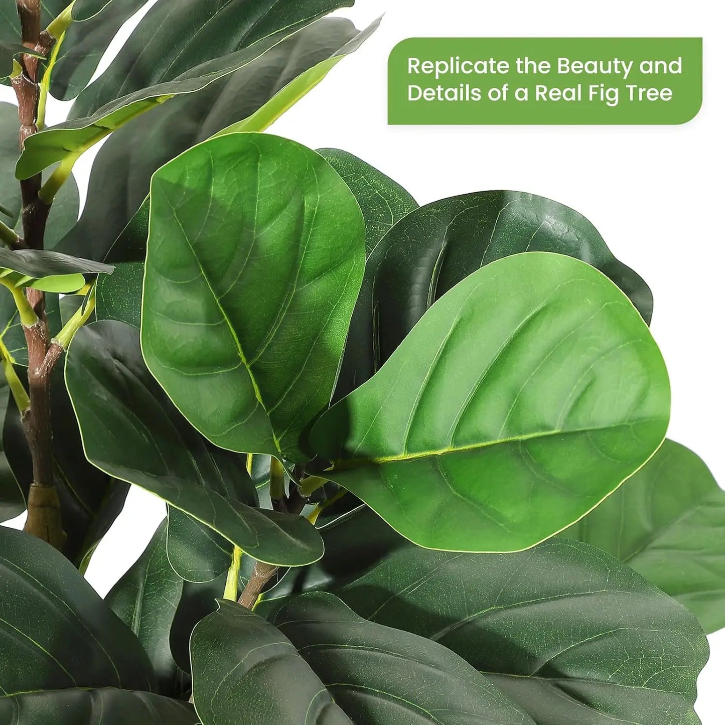 HiMISSCN Fiddle Leaf Fig Tree With Pot Realistic Faux Plant