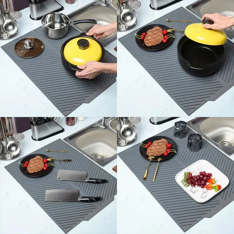 Eco Friendly Silicone Drain Mat For Bar And Kitchen Sink
