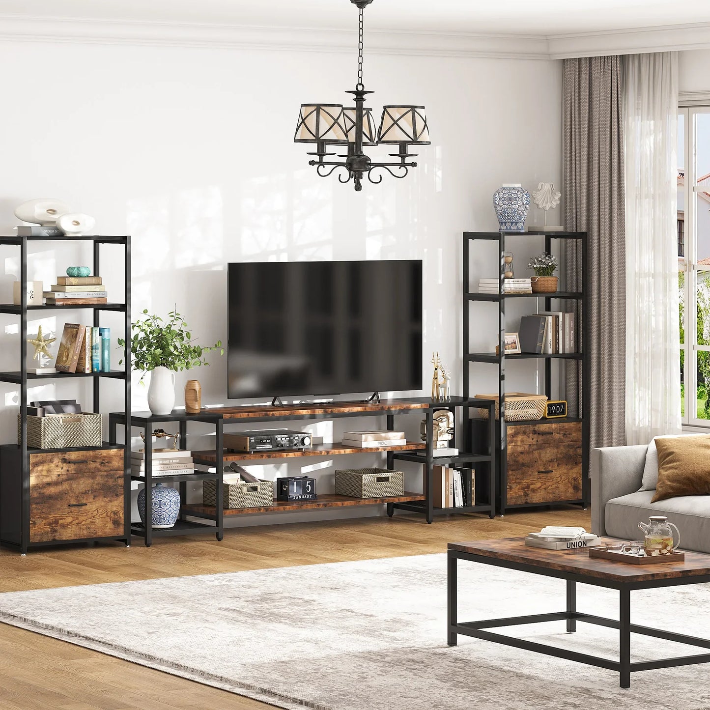 Tribesigns Three Tier TV Stand Media Console for Televisions