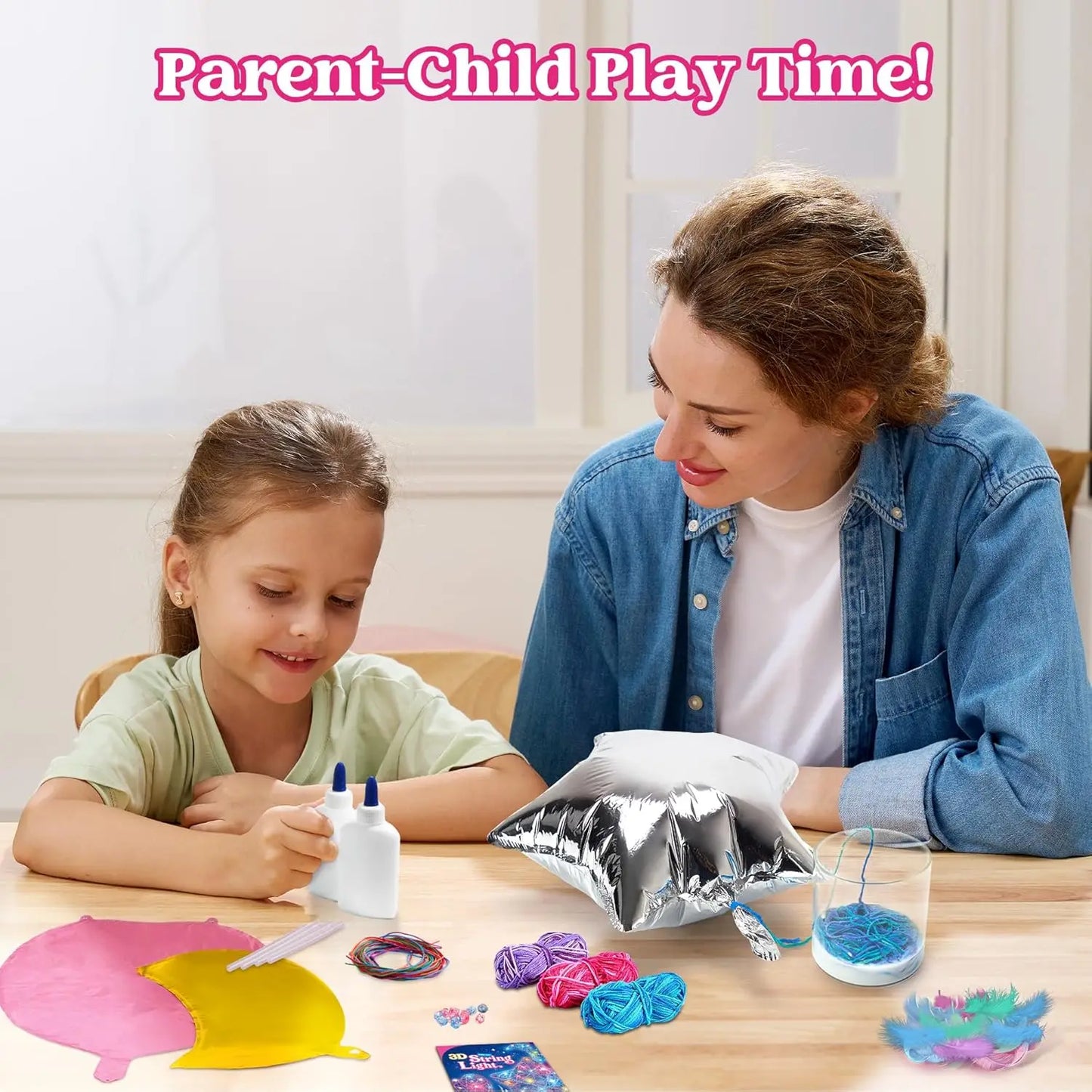 JOYFY 3D String Art Kit Light Up String Light Toy with 30 Multi-Colored LED Bulbs Arts Craft Set for Kid Birthday Chirstmas Gift