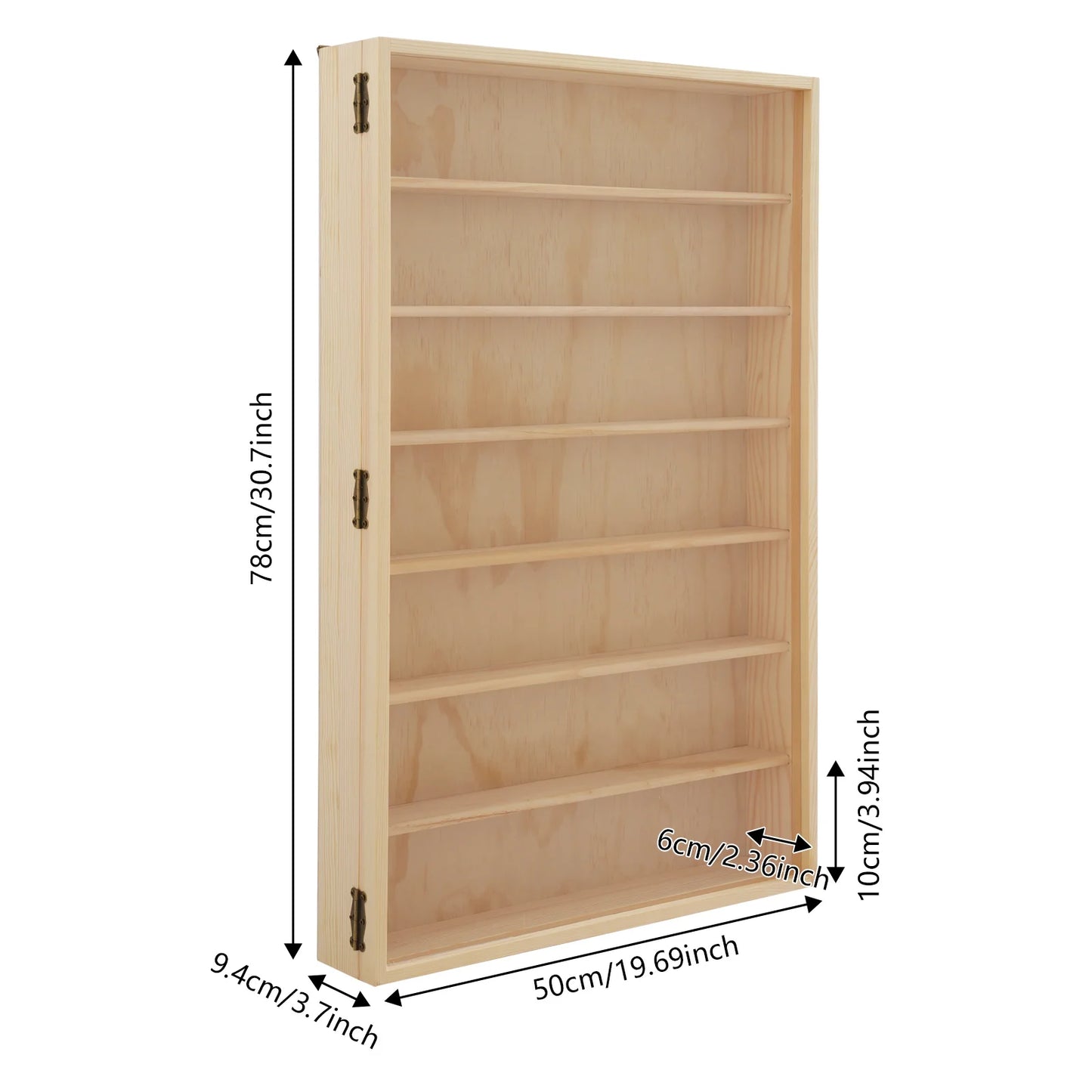 7-Tier Wall Mounted Wooden Display Cabinet For Models