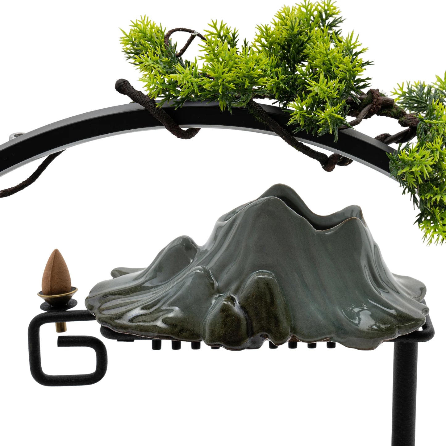 Tabletop Fountain With LED Lights Indoor Rockery Waterfall Office Decor
