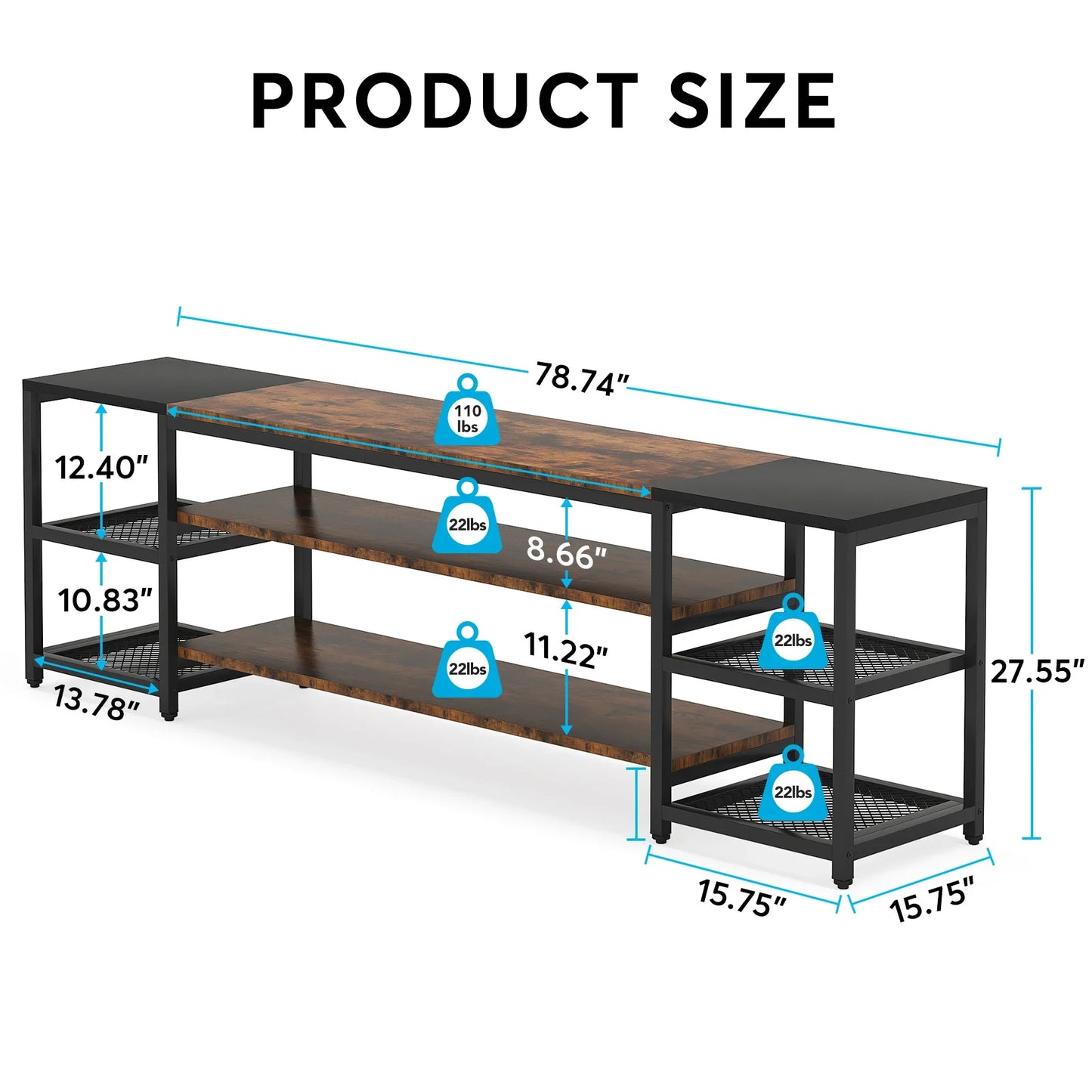 Tribesigns Three Tier TV Stand Media Console for Televisions