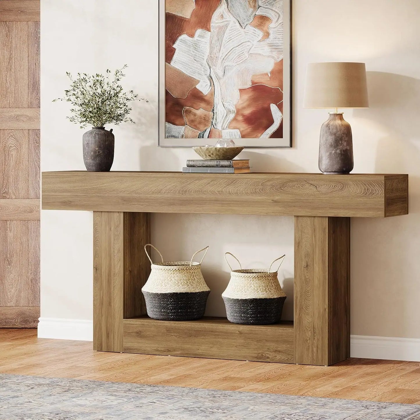 Tribesigns Farmhouse Console Table With U-Shaped Base