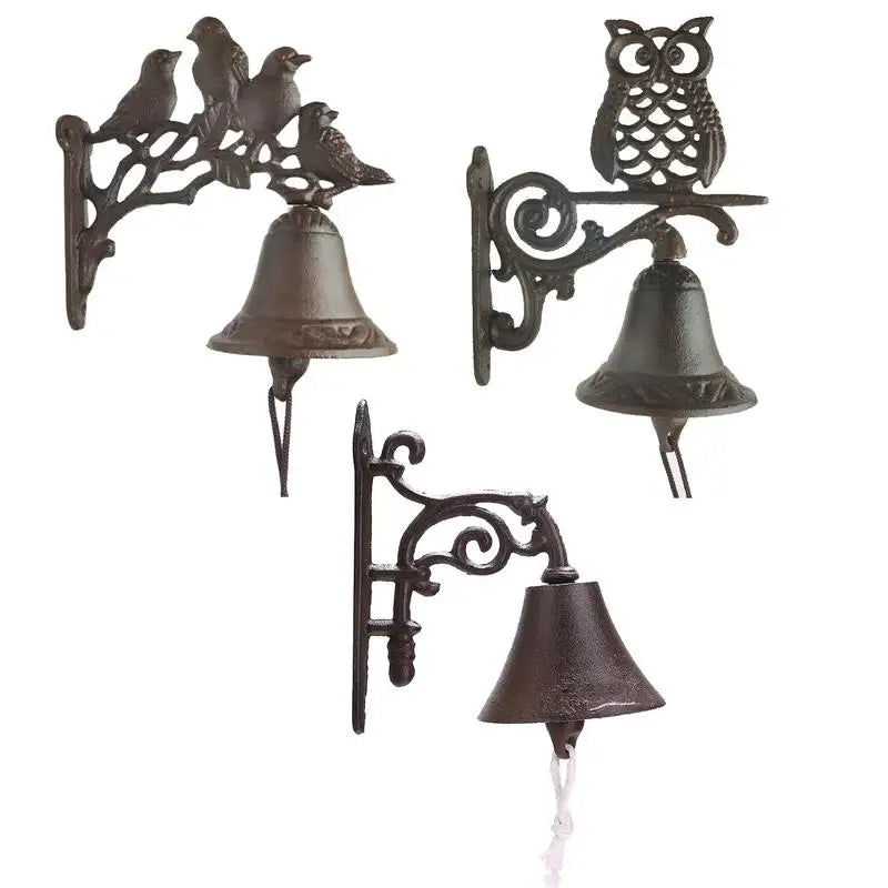 Weatherproof Cast Iron Door Bell Rustic Bird Design