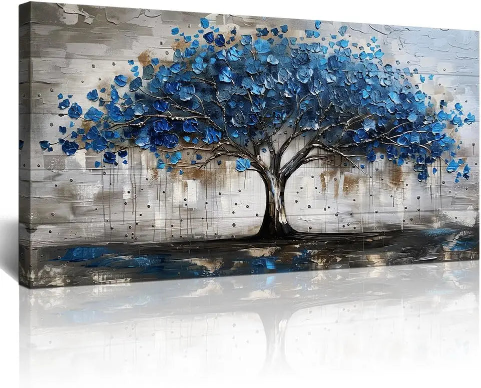 Framed Canvas Wall Art Landscape Tree Panorama Home Decor