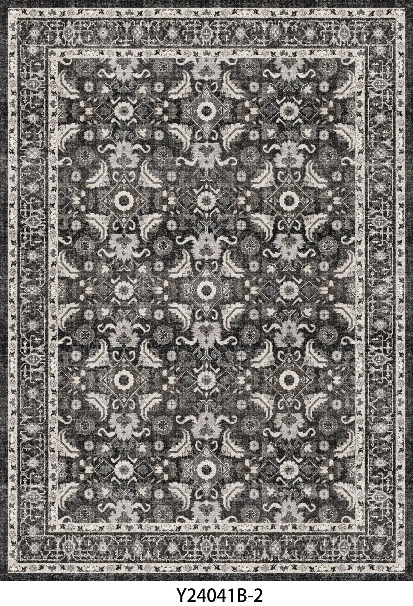 Noned Persian Floral Living Room Rug Hand Tufted Polyester