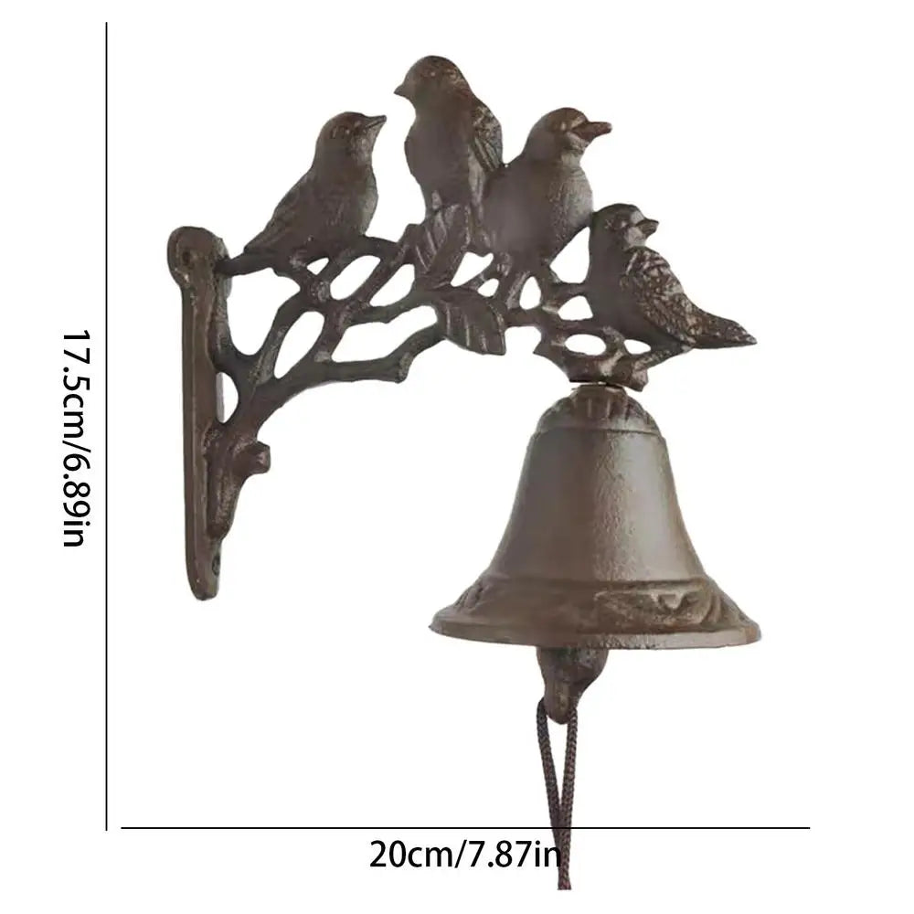 Weatherproof Cast Iron Door Bell Rustic Bird Design
