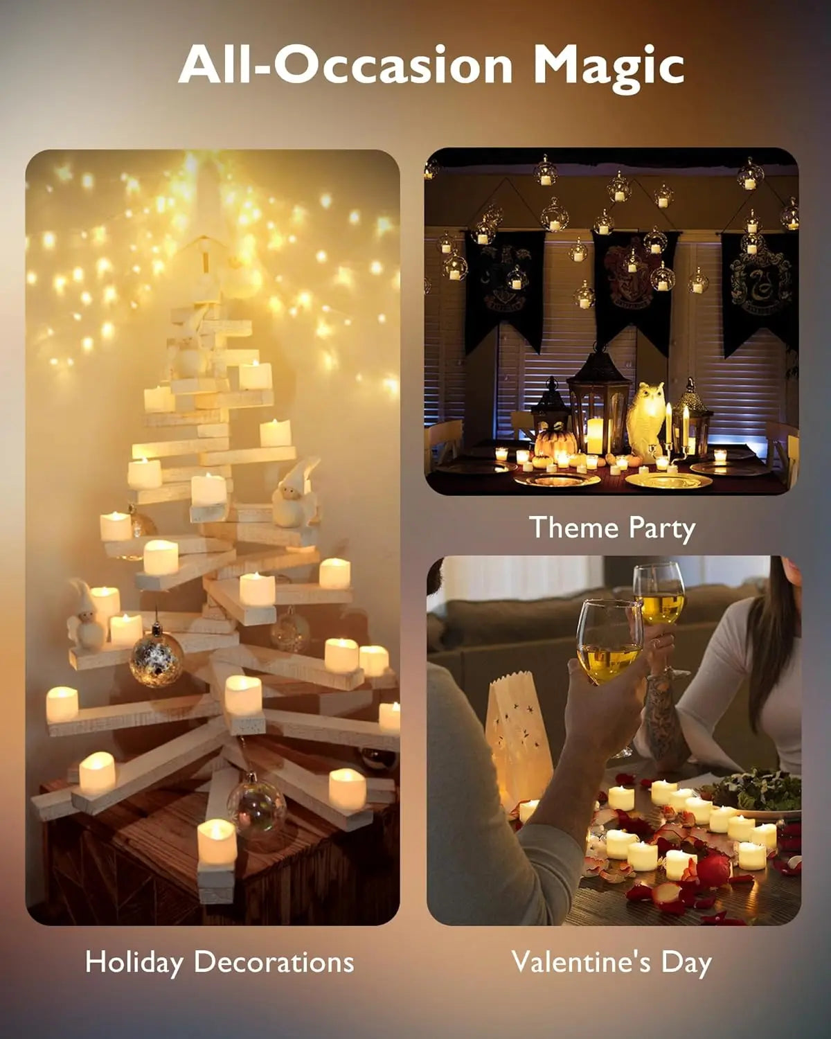24pcs Remote Timer LED Tea Lights, 400+ Hours Flickering Flameless Battery Candles for Tabletop Decor