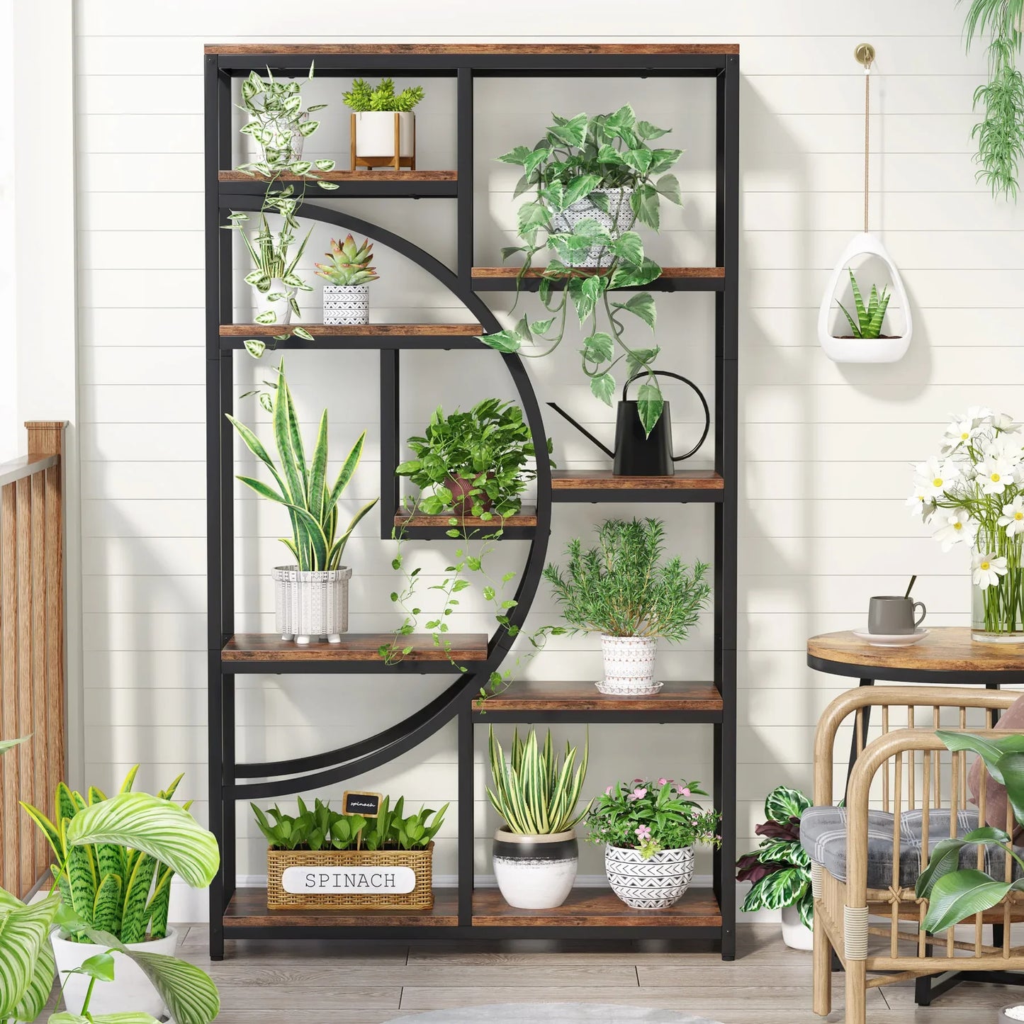 Tribesigns Industrial 5 Tier Etagere Bookcase Freestanding Shelf