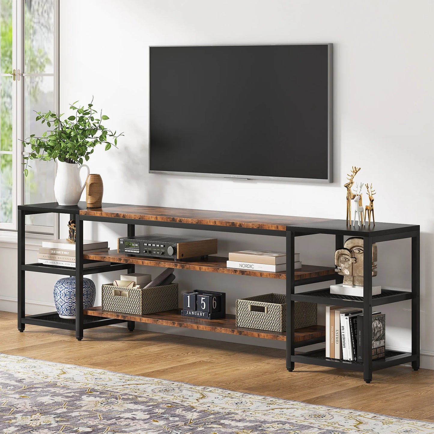 Tribesigns Three Tier TV Stand Media Console for Televisions