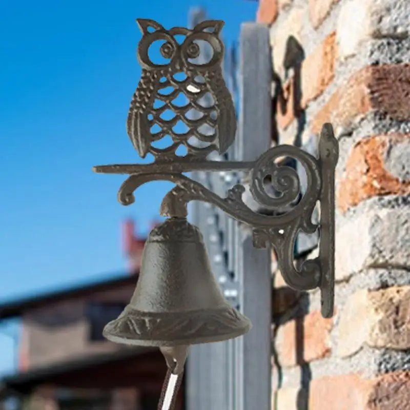 Weatherproof Cast Iron Door Bell Rustic Bird Design