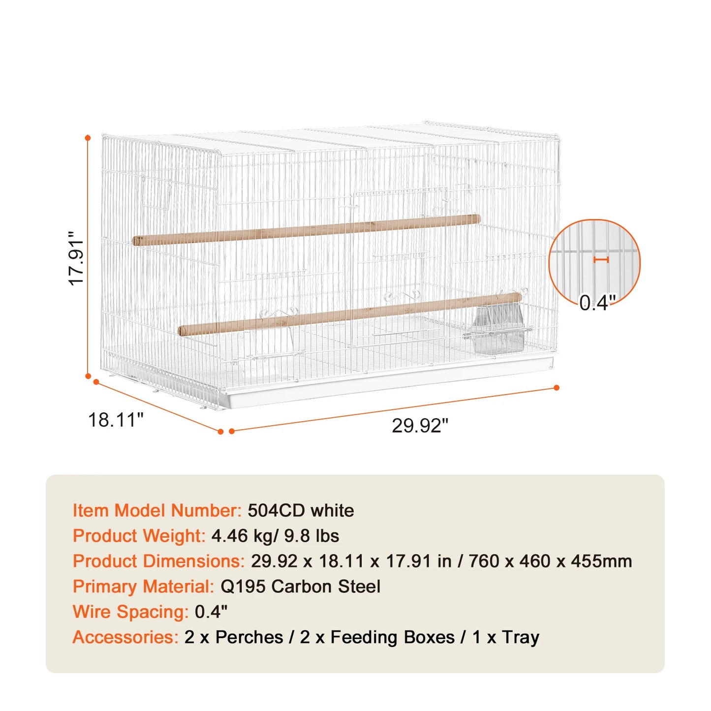 SucceBuy Stackable Divided Bird Cage for Travel Pets