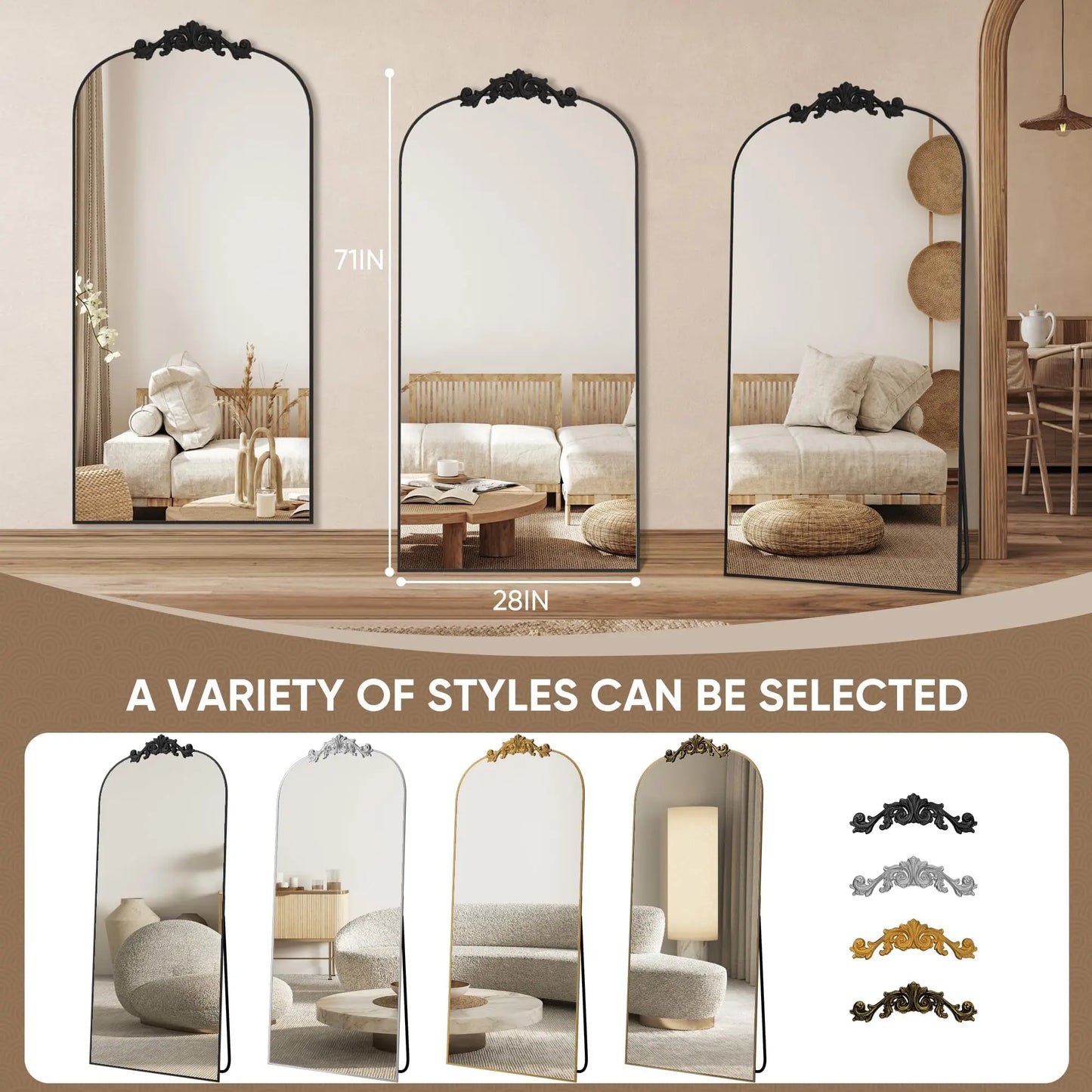Antok Full Length Floor Mirror For Bedroom And Living Room