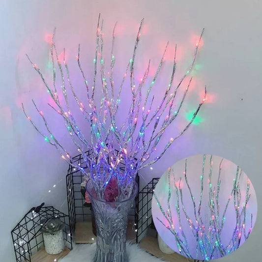 LED White Birch Branch Lights 20 LED Battery Operated Fairy Twig Lamp
