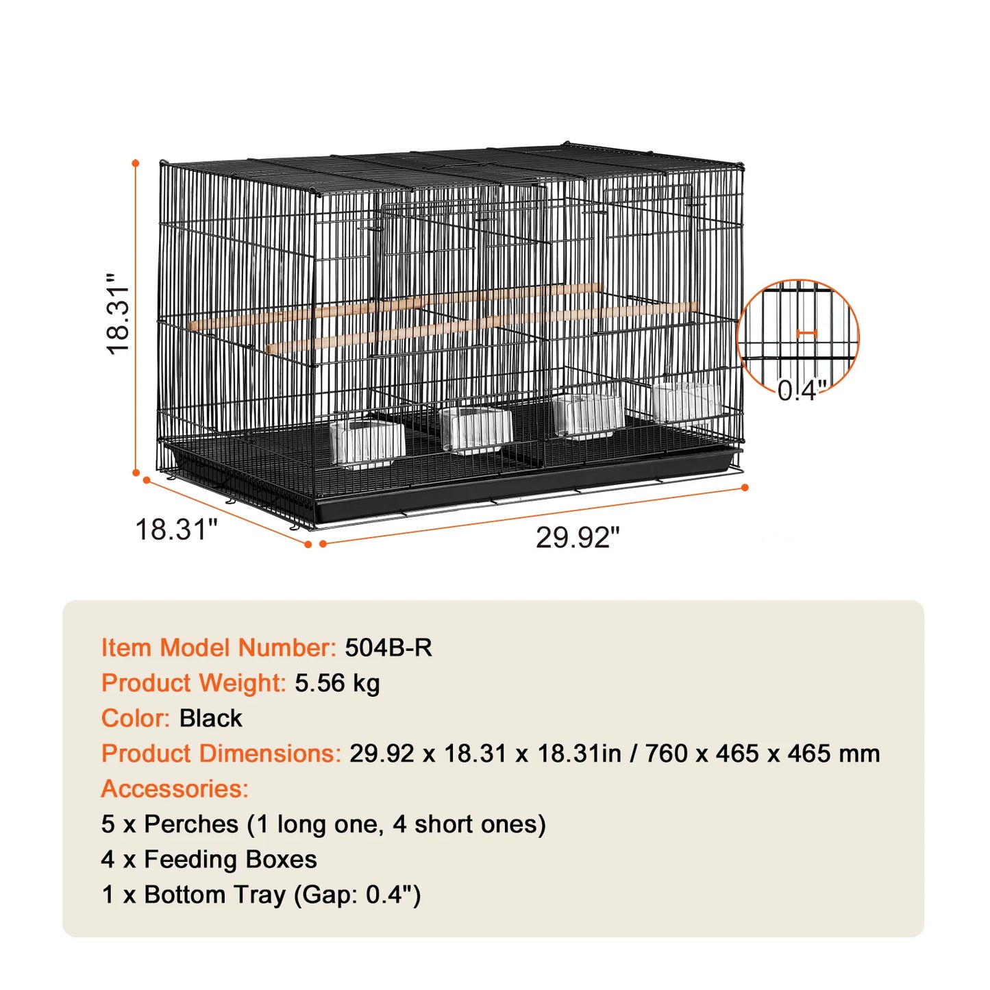 SucceBuy Stackable Divided Bird Cage for Travel Pets