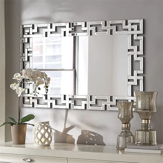 Rectangle Venetian Art Mirror With Beveled Glass Edge