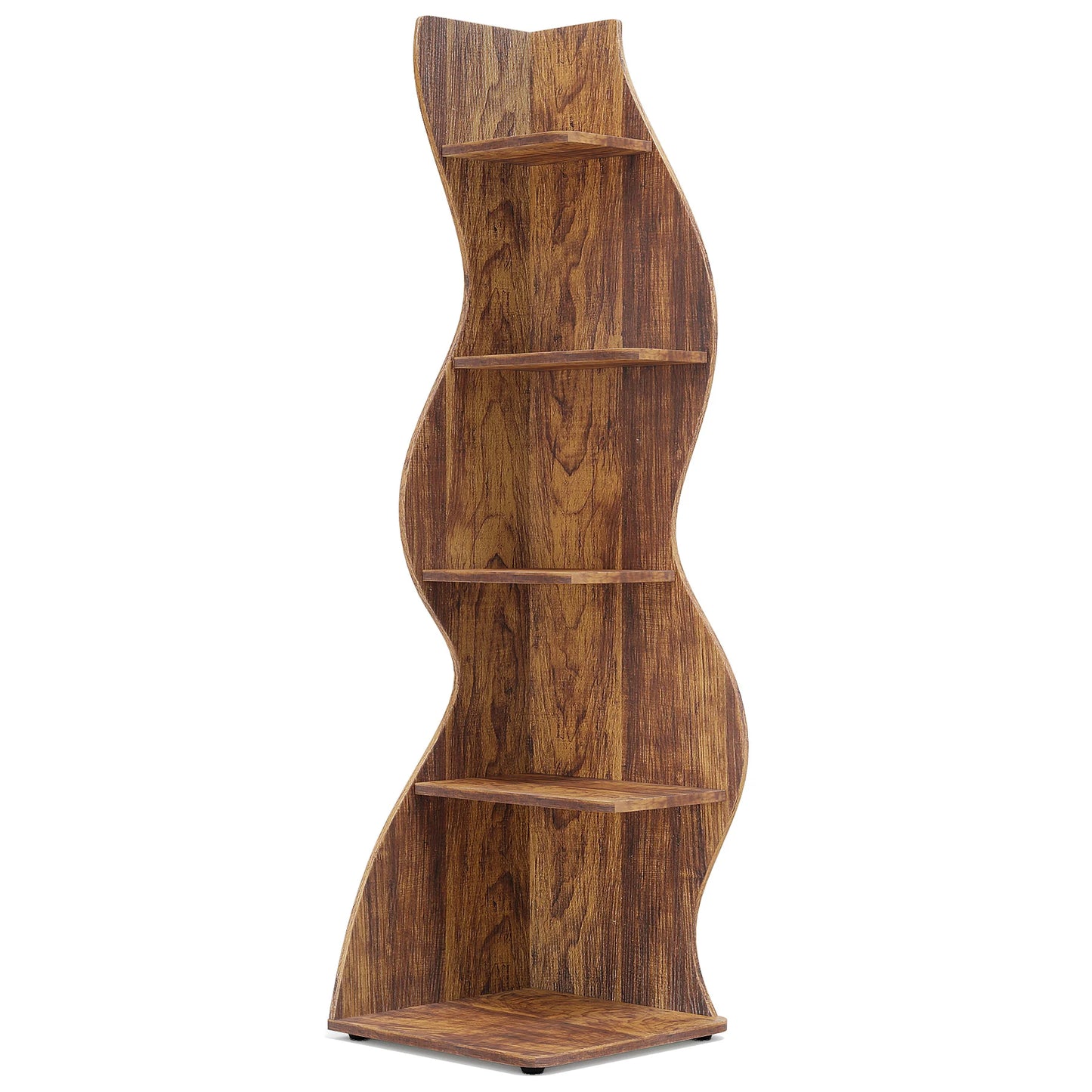 Tribesigns Corner Shelf 5 Tier Wall Bookshelf and Plant Stand
