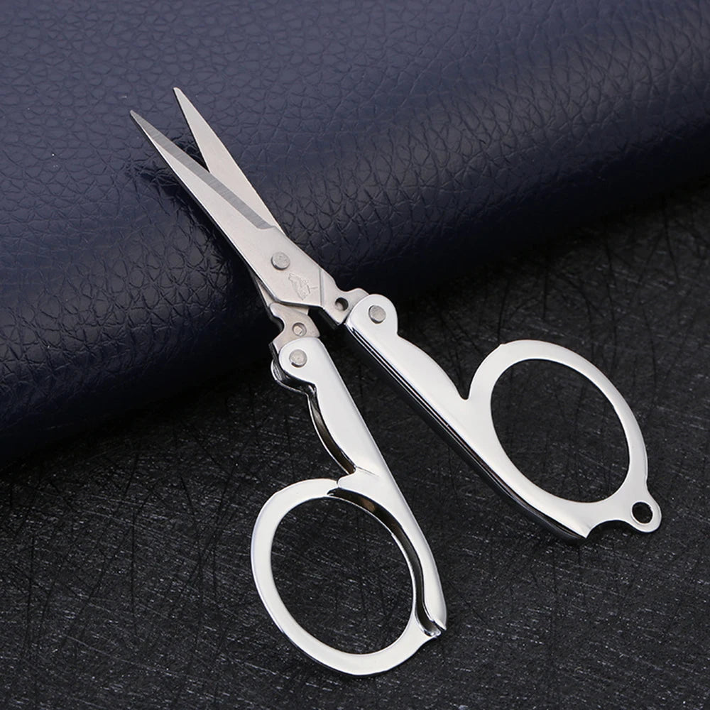 Stainless Steel Folding Scissors Pocket Travel Craft Cutter