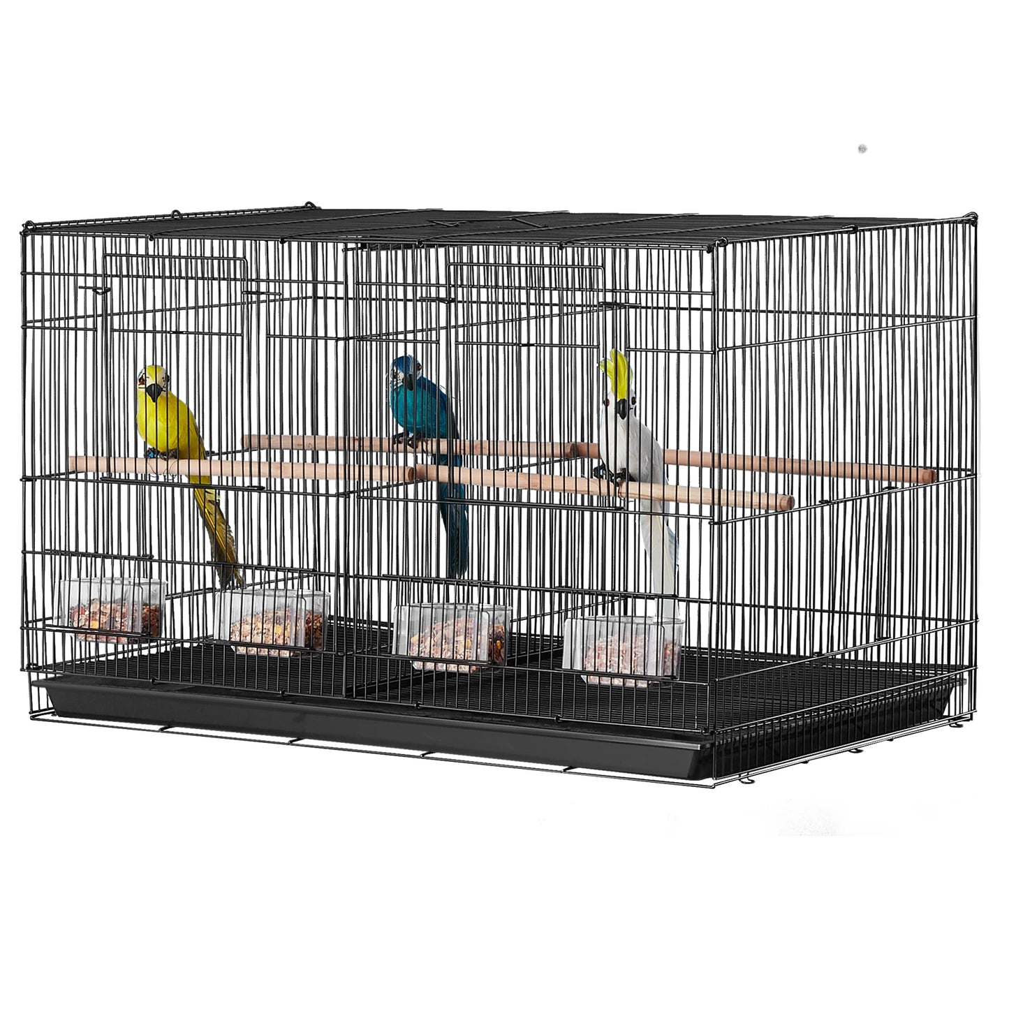 SucceBuy Stackable Divided Bird Cage for Travel Pets