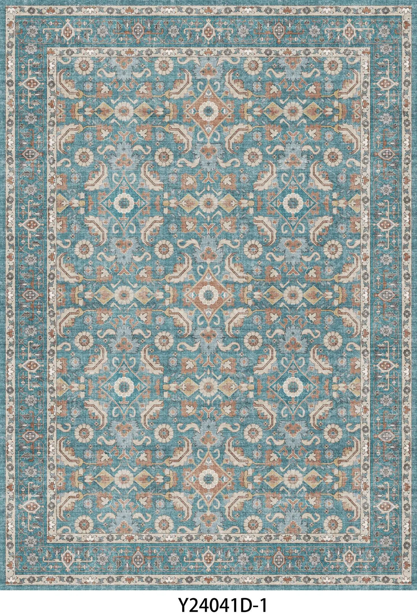 Noned Persian Floral Living Room Rug Hand Tufted Polyester