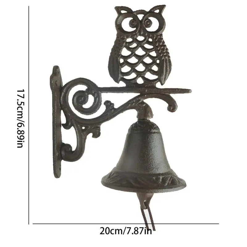 Weatherproof Cast Iron Door Bell Rustic Bird Design