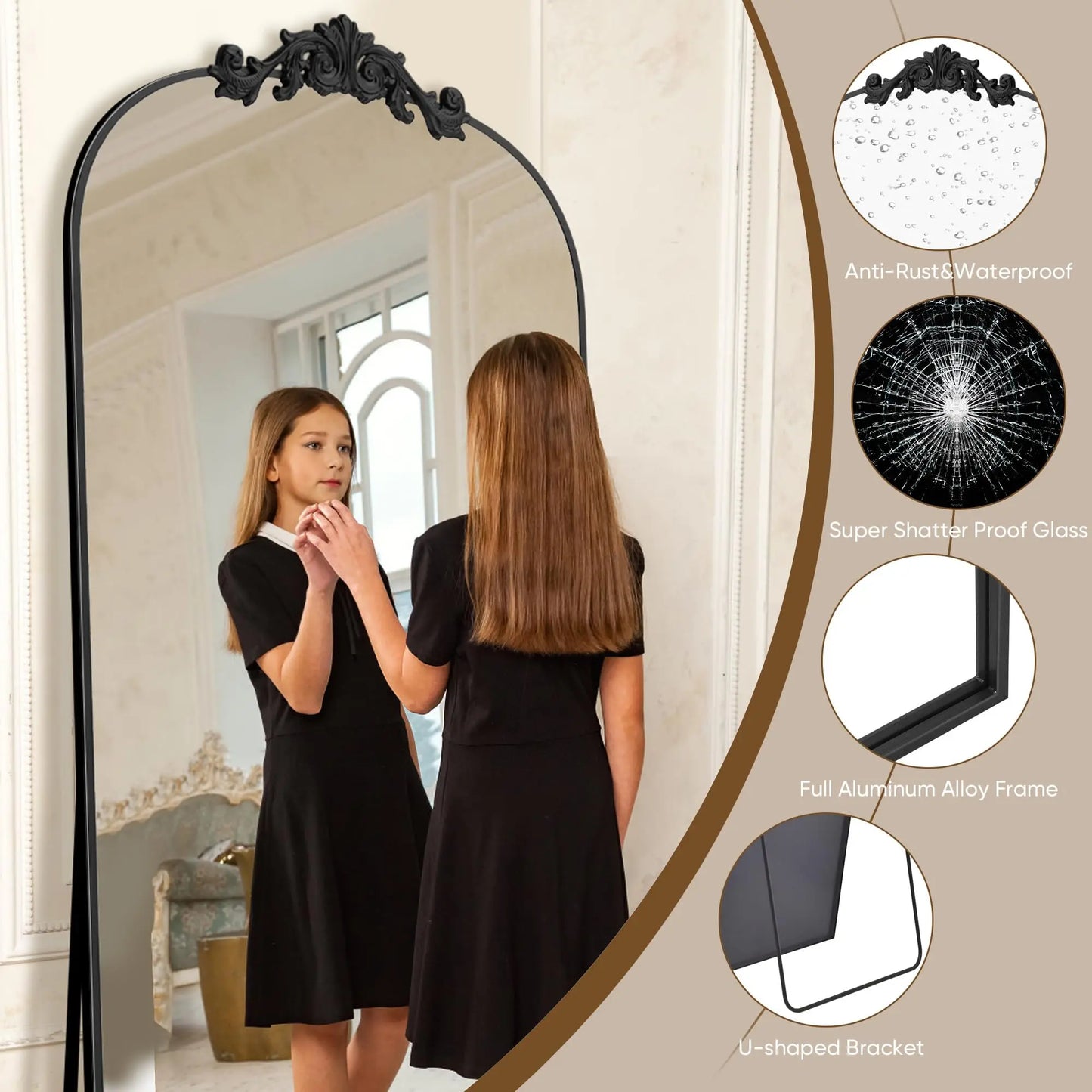 Antok Full Length Floor Mirror For Bedroom And Living Room