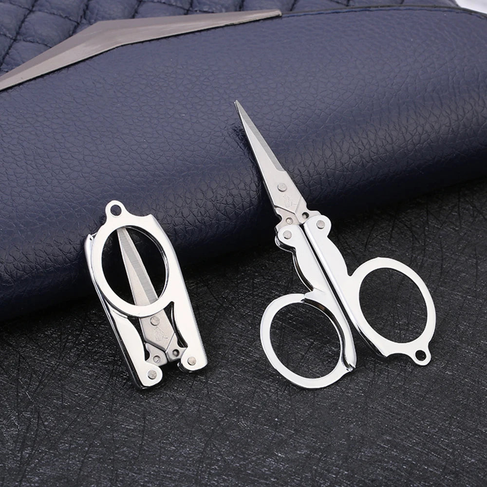 Stainless Steel Folding Scissors Pocket Travel Craft Cutter