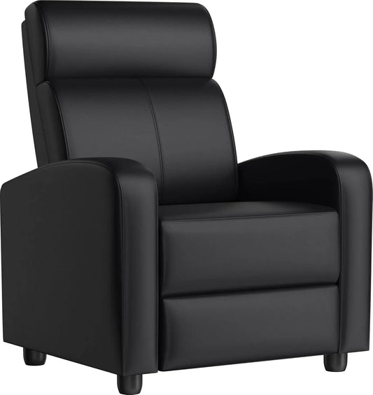 PU Leather Recliner Chair With Lumbar Support For Living Room