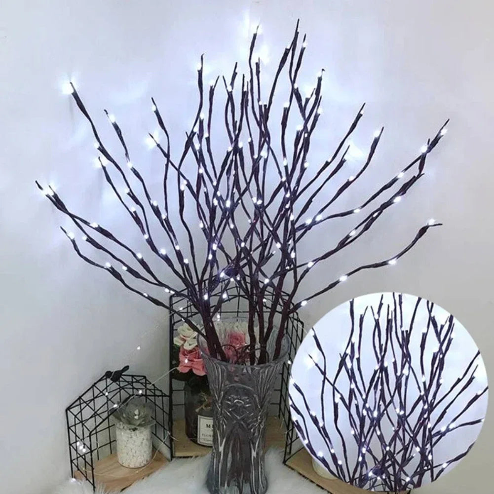 LED White Birch Branch Lights 20 LED Battery Operated Fairy Twig Lamp