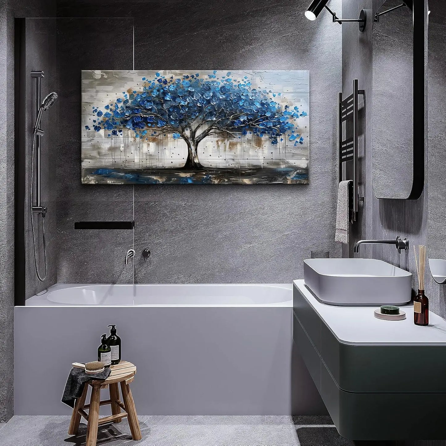 Framed Canvas Wall Art Landscape Tree Panorama Home Decor